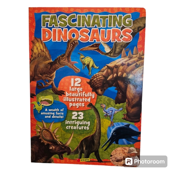 Fascinating Dinosaurs" Hard Pages Beautiful 12 Pages Book Kids Large Book - Picture 1 of 5